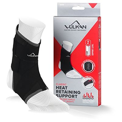 VULKAN Classic Right Ankle Brace, Large, Ankle Support for Rolled Ankles, Sprains, and Strains, Compression Sleeve for Athletes and Exercising, Stabiliser for Achilles Injuries and Plantar Fasciitis