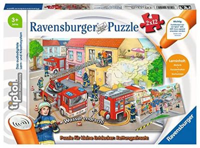 RAVENSBURGER Tiptoi 00102-Puzzle per Piccoli esploratori, Motivo: Fattoria, Puzzle per Bambini dai 3 Anni in su, per 1 Giocatore, 00102