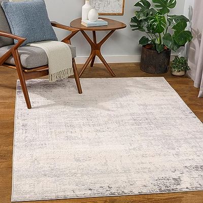 Livabliss Utrecht Tappeto Salotto Moderno Astratto Tappeto Soggiorno, Camera da Letto, Pranzo Moderni Tappeti Effetto Marmo, Morbido e Pelo Corto, Ampio 140x200 cm, Avorio, Grigio