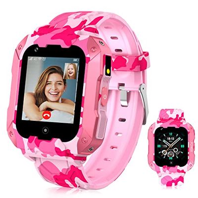LiveGo Smart Watch 4G per Bambini con GPS Tracker e Chiamate, Schermo Tattile HD, Combinazione di SMS, Voce, Videochiamate, SOS, Orologio Smart 4G per Ragazzi e Ragazze 6-12 Anni (t28 rosa)