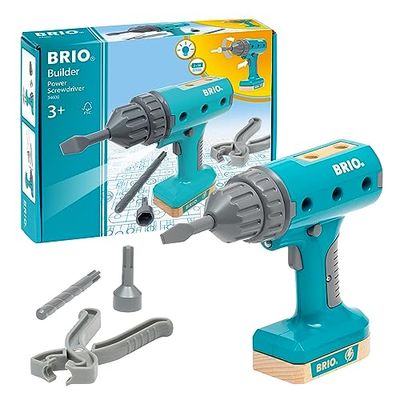 BRIO Builder - 34600 BRIO Builder Akkuschrauber | Entwicklungsförderndes Rollenspiel- & Konstruktionsspielzeug für Kinder ab 3 Jahren