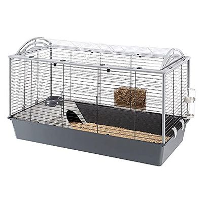 Ferplast Cage pour Rongeurs CASITA 100 Cage Lapins, Cage Cochons d'Inde, en Métal, Accessoires Inclus : Mangeoire, Abreuvoir, Abreuvoir, Maison. 119 x 58 x h 75 cm