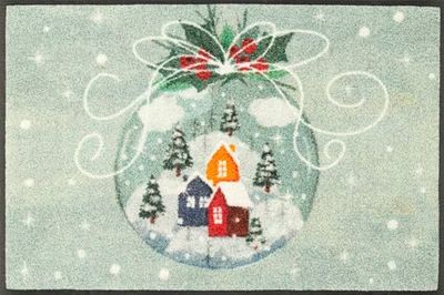 Wash+Dry Felpudo Snow Globe 50 x 75 cm, Interior y Exterior, Lavable, Multicolor