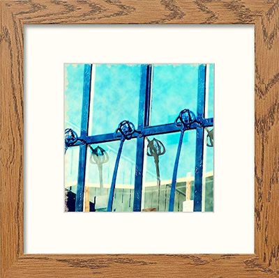 Lumartos, Charles Rennie Windows Rennie School Of Art Contemporary Home Decor Wall Art Watercolour Print, Dark Wood Frame, 12 x 12 Inches