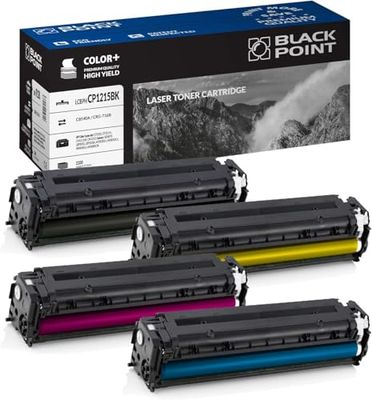 BLACK POINT Lot de 4 Cartouches de Toner pour CB540A CB541A CB543A CB542A pour HP Color Laserjet: CP1215 CP1515n CM1312nfi CM1312