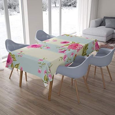 Bonamaison Le Jardin du Lin Kitchen Decoration, Tablecloth, 140 cm x 200 cm, Designed and Manufactured in Turkey