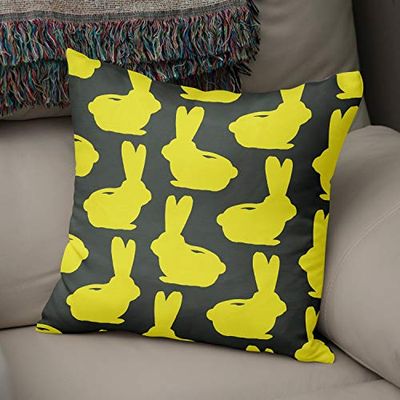 BonaMaison Fundas para Cojínes, Amarillo neón y Humo Funda de Almohada Silla Oficina Cama Decorativa Moderna Decoración del Hogar Habitación, 43x43 Cm - Diseñado y Fabricado en Turquía