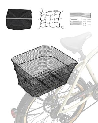 VEVOR Nätcykelkorg unisex vuxen, svart, 390 x 310 x 210 mm, svart/vit, 390 x 310 x 210 mm