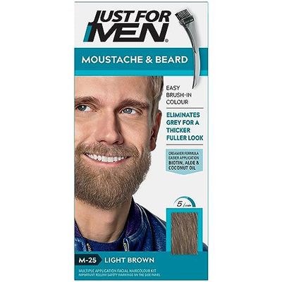 Just For Men Colore marrone chiaro, elimina i capelli grigi e dona un aspetto più spesso e pieno, M25