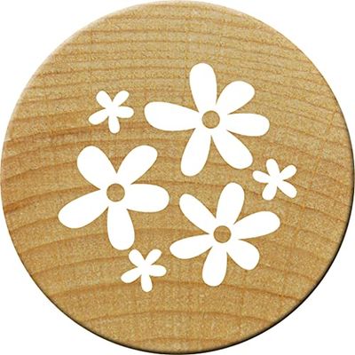 Woodies Mini Bloemen Houten stempel, 1,5 x 1,5 x 3 cm