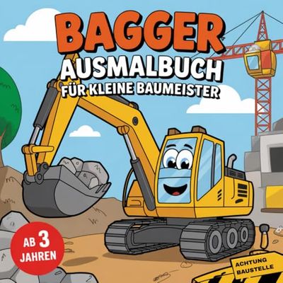 Bagger Ausmalbuch für kleine Baumeister ab 3 Jahren mit 50 inspirierenden Ausmalbildern –Kreativität und Konzentration von Jungen fördern