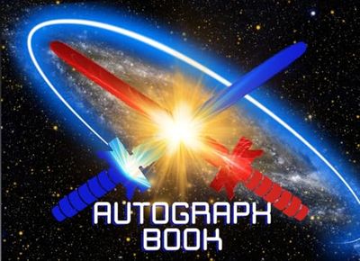 Autograph Book For Boys: Theme Park Signature & Photo Scrapbook for Kids and Teens: Capture Adventures with Stars, Characters, and Friends in a Saber Battle Design.