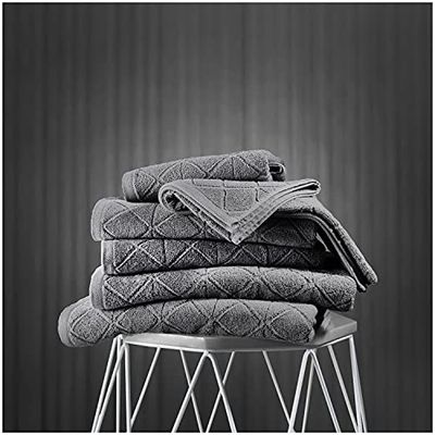 GC GAVENO CAVAILIA Luxury Egyptian Cotton 2 Pack Super Soft 600 GSM Geo Triangle Absorbent Bath Sheet, Charcoal, 90x140 Cm