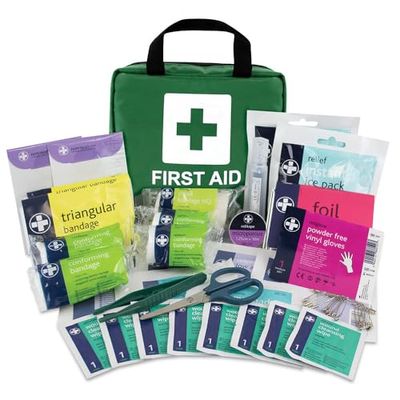 LEWIS-PLAST Kit completo de primeros auxilios 90 Piezas de primeros auxilios al aire libre - kit que cumple con las normas europeas