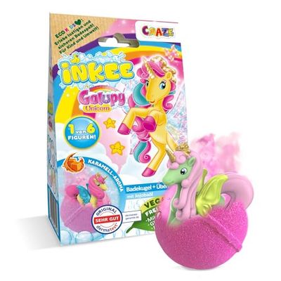 CRAZE INKEE GALUPY | Bombe de Bain enfant GALUPY UNICORN Boule de bain avec surprise à l'intérieur - Jouet de bain Licorne