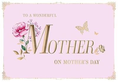Piccadilly Greetings Mother's Day Card, To a Wonderful Mother - 9 x 6 inches