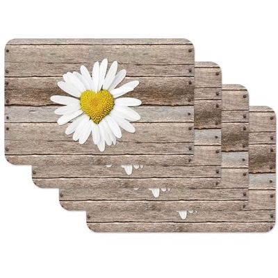 Venilia Toalha de mesa marguerite, toalha de mesa individual, toalha de mesa, toalha de mesa individual para a sala de jantar, adequada para alimentos, multico, 4 fatias, 45 x 30 cm, 59104
