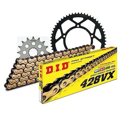 Kettingset DID staal 428VX / 136 eindeloos voor Sachs ZZ 125 cc bj. 1998-2002