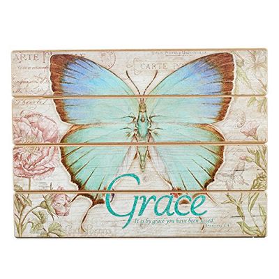 Plaque Wall Wood Btfly Grace Ephesians 2: 8 (19.99)