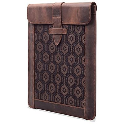 Londo OTTO474 11 Inch Case - Genuine Top Grain Leather Case with Woven Garment Design for iPad Pro (2018-2020)/iPad Air (2020)/ iPad 2021 - Compatible with All 11 Inch Android Tablets - Cinnamon
