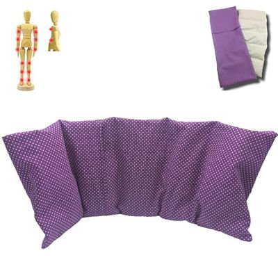 Cuscino termico "topos lila"(XL), cuscino riscaldante, noccioli di ciliegia, per la cervicale, cervical riscaldante, cuscino noccioli ciliegia, termoforo cervicale,50x20cm,800gr, fodera lavabile