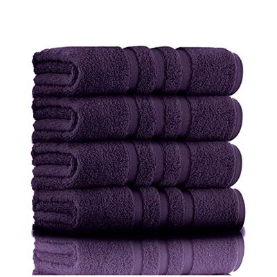 GC GAVENO CAVAILIA Asciugamani da bagno in 100% cotone filato ad anelli, lussuosi fogli di asciugamani Zero Twist da 550 g/m², viola, asciugamano 50 x 80