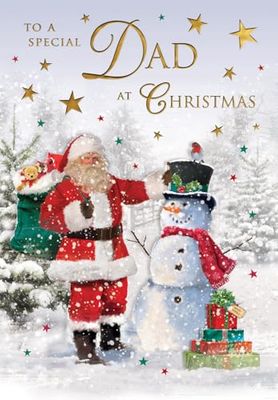 Regal Publishing Kerstkaart naar een speciale vader Kerstman & sneeuwpop - 9 x 6 inch