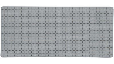 MSV Tappetino per Vasca da Bagno Antiscivolo in Gomma Quadro 36x76 cm Grigio