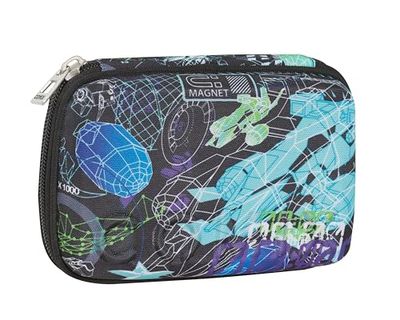 Comix Pennenetui Maxi Zip - Pennenetui met ritssluiting voor kinderen en jongens, met pennen, potloden en viltstiften, 21 x 6,5 x 14,5 cm, blauw en zwart, Groen, casual