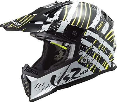 LS2, Cross Moto Fast Evo Verve hjälm svart vit, M