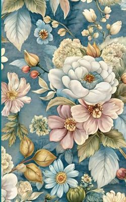 Pastel Floral Vintage Mini Composition Book: Elegant and Aesthetic Flower Blossoms Pocket Notebook for Teen Girls and Women