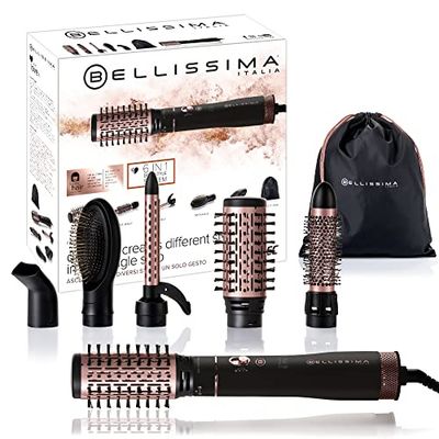 Bellissima 6-in-1 Hot Air Styler & Volumiser Interchangeable Hair Dryer with Ionic Technology, Ceramic & Keratin Coated Brushes, 1000W, 2 Heat/Speed Settings – Anti-Frizz for All Hair Types
