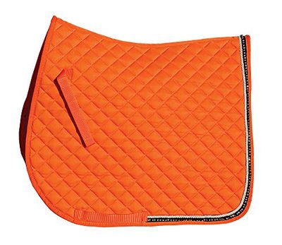 Rhinegold Elite Diamante Trim Saddle Cloth-Cob-Tangerine