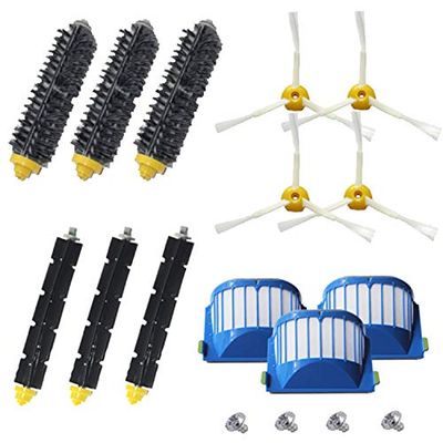 Amyehouse Accessory Replacement Kit of Bristle Brushes & Flexible Beater Brushes & 6-Armed Side Brushes & Aero Vac Filters for iRobot Roomba 600 Series 620 630 650 660 Vacuum Cleaner Parts