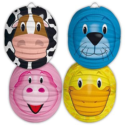 Folat - Lampion Animals Bollform 22cm - 4 st