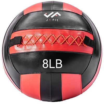 J-Fit Wall Medicine Ball, Rood/Zwart, 3,6 kg (20-0051), 8 lbs, 4 stuks