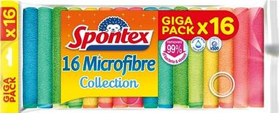 SPONTEX - Microfibre Collection, 16 Bayetas Microfibras multiusos