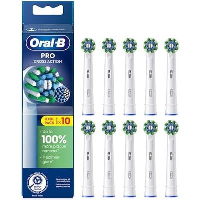 Oral-B Pro CrossAction Lot de 10 têtes de rechange pour brosse à dents électrique Blanc