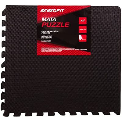 Enero Puzzle Mat Pod Attrezzature da Ginnastica Fitness Combinato Assemblaggio Facile Protezione del Suolo Superficie Antiscivolo Set 4 Pezzi 60 x 60 x 1cm