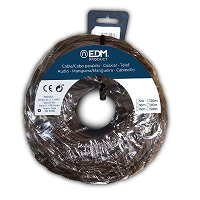 Parallelle kabel textiel gevlochten bruin 3 x 1,5 mm x 5 m