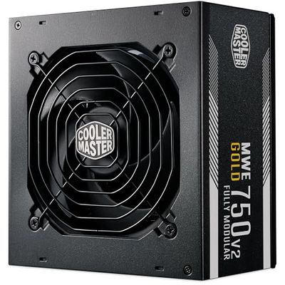 Cooler Master MWE Gold 750 V2 ATX 3.1 Volmodulaire voeding, ATX 3.1-ondersteuning, 80 Plus Gold, 750 watt pc-voeding, PCIe 5.1-kabel, 120 mm HDB-ventilator, hoge temperatuurdrempel