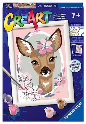 Ravensburger - CreArt Serie E, Bambi, Pintura por Numeros, Kit de Pintura para Niños, Juego Educativo para Niños de 7+ Años, 22x16 cm