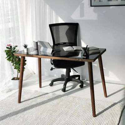 Dmora - Bureau Euphro, Pupitre Polyvalent, Table de Bureau pour PC, Plan de Travail, 110x60h73 cm, Noyer