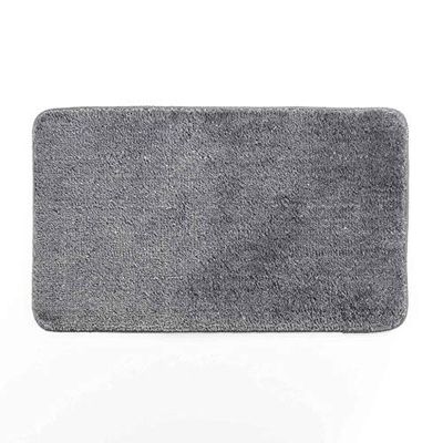 Douceur d'Intérieur, Tapis de Bain (45 x 75 cm) Metropolis Gris, Microfibre Finition Fil Métallisé