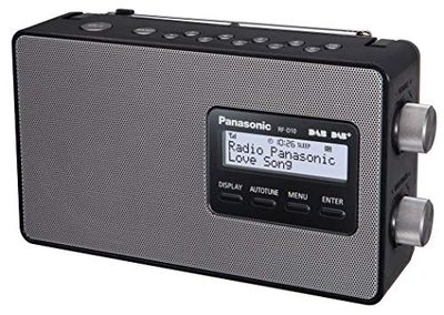 Panasonic RF-D10EG-K Radio Digital Portátil Dab/Dab+/FM, Pantalla LCD Retroiluminada, Alimentación por Batería y por Red Eléctrica, Reloj, Color Negro