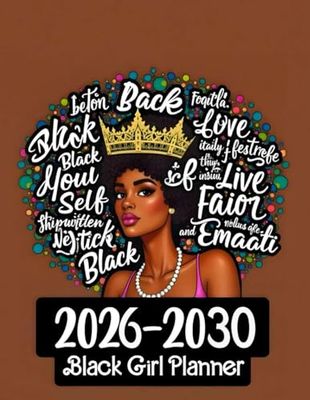 Black Girl Planner 2026-2030: Monthly Five Years Calendar for Women from January 2026 to December 2030 with Budget & Habit Tracker