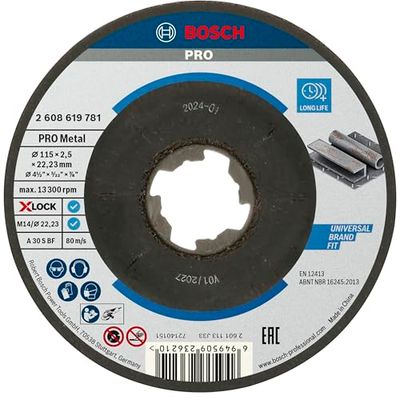 Bosch Professional Standard for Metal X-LOCK Disque à tronçonner pour métal 115 x 2,5 x 22,23 mm