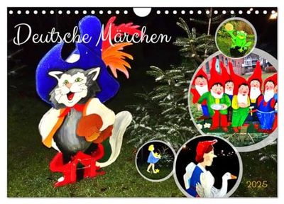 Deutsche Märchen (Wandkalender 2025 DIN A4 quer), CALVENDO Monatskalender: Figuren aus den Märchen der Gebrüder Grimm
