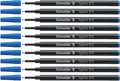 Schneider Topliner 970 Mine de rechange pour feutre Topliner 911 Bleu/0,4 mm Lot de 10