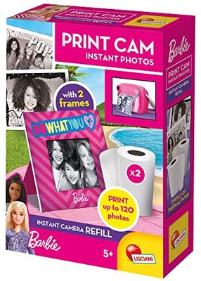 Lisciani - Barbie Print Cam Recharges - 2 Rouleaux pour 120 Photos compatibles avec l'appareil photo pour enfant dès 5 ans Barbie Print Cam - Inclus 2 Cadres Barbie pour mettre tes photos